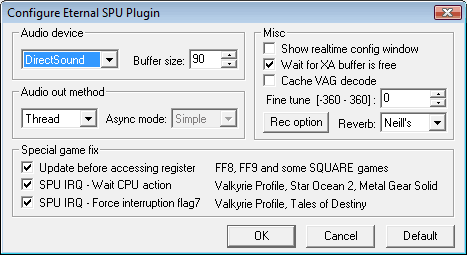 config -> sound -> Eternal SPU Plugin 1.41 ( put "enable sound", "enable CDDA sound", "enable XA sound" for EpsxE ):